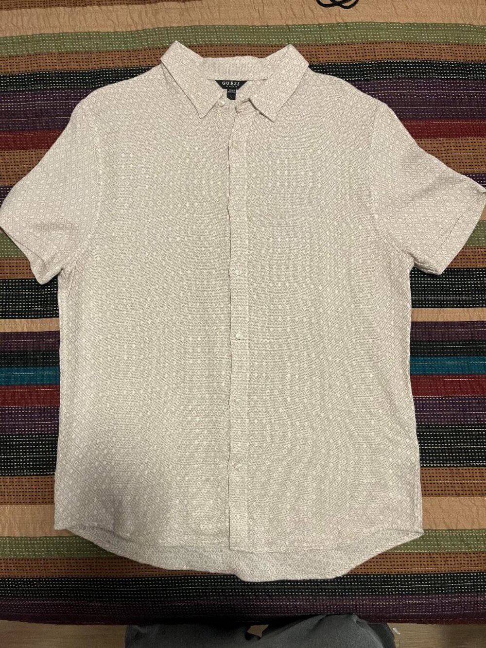 nice Guess button up shirt - tan - never worn